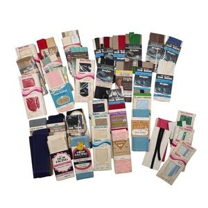 Vtg 1989 Mixed Lot 40+ Packs Bias Tape Satin Blanket Binding Discontinued Brands